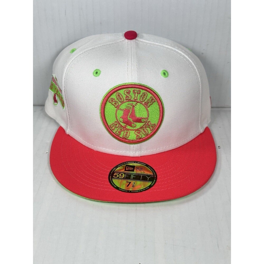 Size 7 3/8 New Era Boston Red Sox 59FIFTY Fenway 100 Years Patch Hat Cap NWT